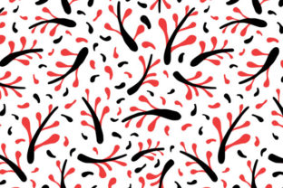 Branches with Red Leaves Pattern