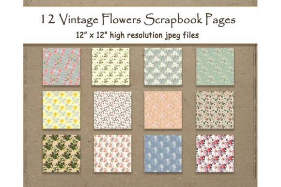 Vintage Flowers Digital Paper 12: A Timeless Resource for Creative Projects